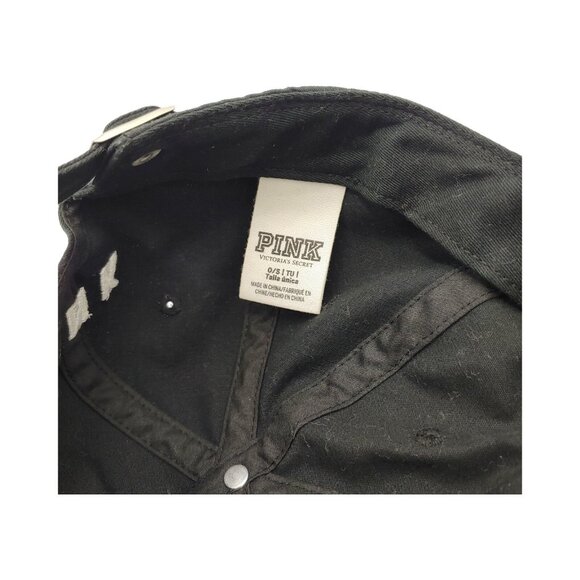 PINK Victoria’s Secret Adjustable Baseball Cap Black Always Down Strap Back - Picture 6 of 7